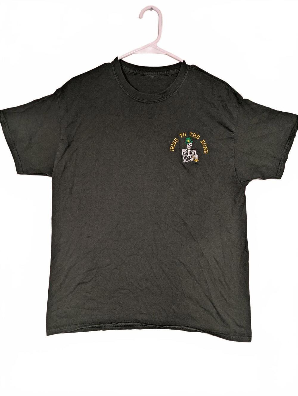 Irish To The Bone Skeleton Beer Mug St Patrick’s Day Graphic T-Shirt Mens Large